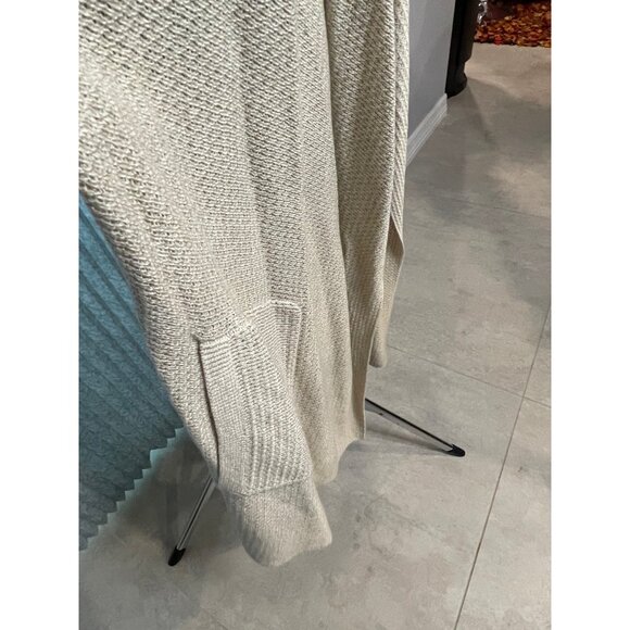 Banana Republic Small Beige Knit Sleeveless Cardigan Vest Pockets Waterfall - Picture 5 of 9